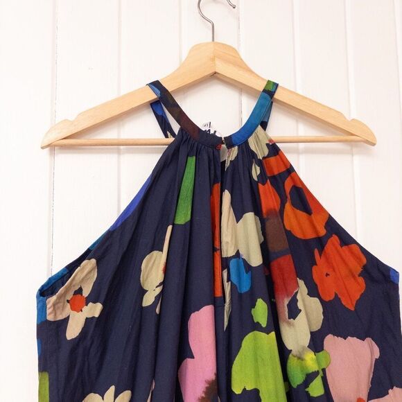 Anthropologie Whit Two Floral Halter Midi Dress Size Large Petite - Picture 8 of 11